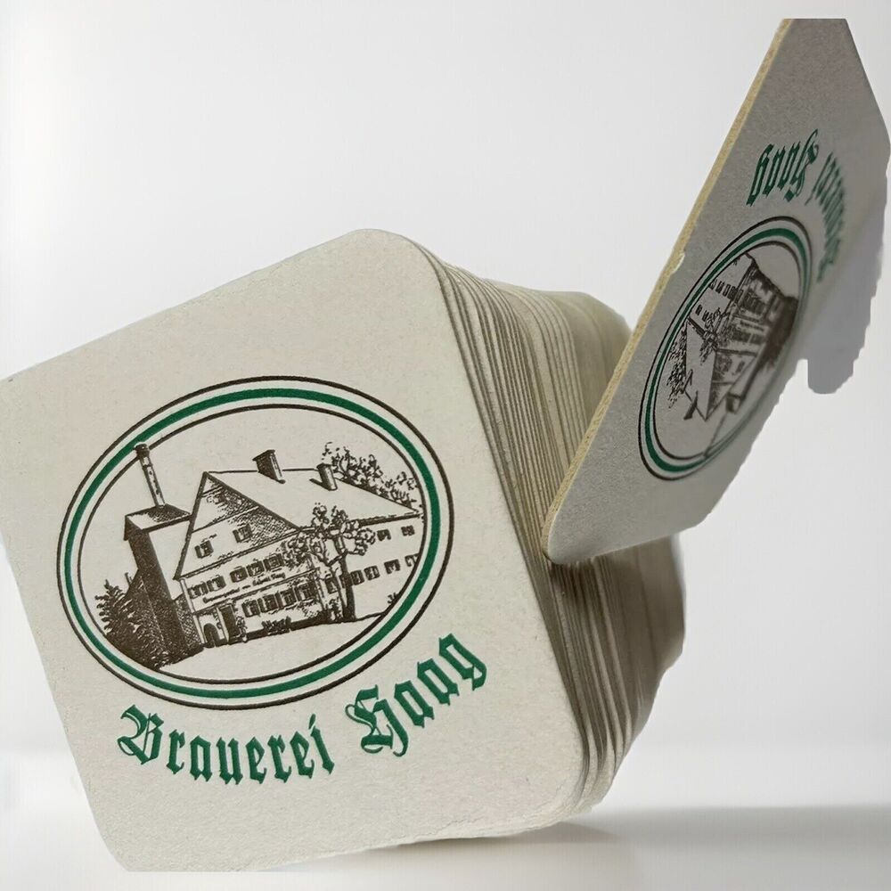 German Brewery Barware Coasters Mats Brauerei Gaag Square Green White